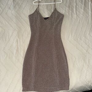 Love Tree Sparkling Silver Mini Dress